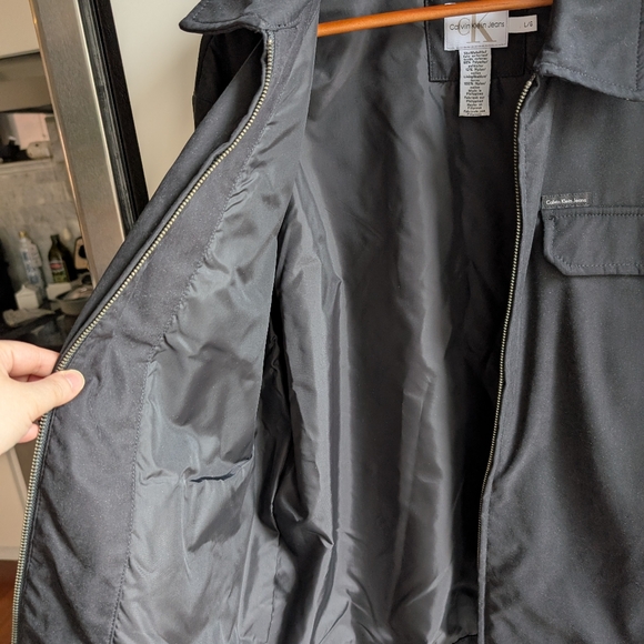 Vintage Calvin Klein Jeans Microsuede Jacket 90s Spring Black  Zip Up - Picture 7 of 8